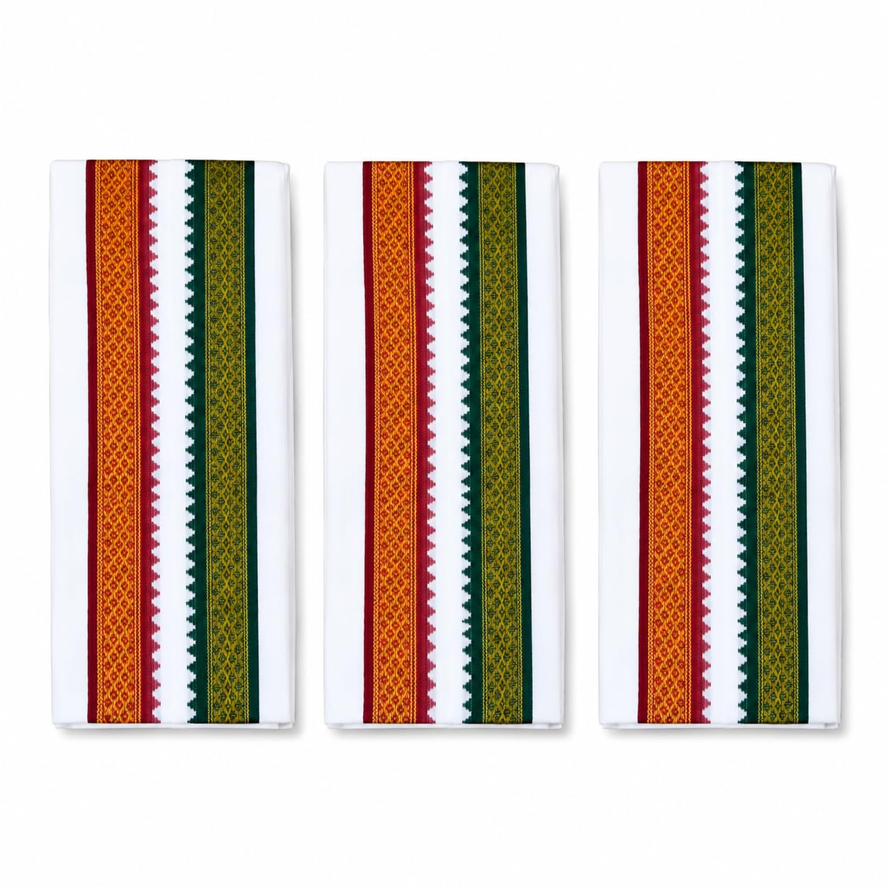 Traditional Mens Pure Cotton White Angocha for Men | Gamcha, Angavastram for Puja | (80 Inch)/(2 Metres) Length Large Size High Thickness Towel (Pack of 3)-picture-19