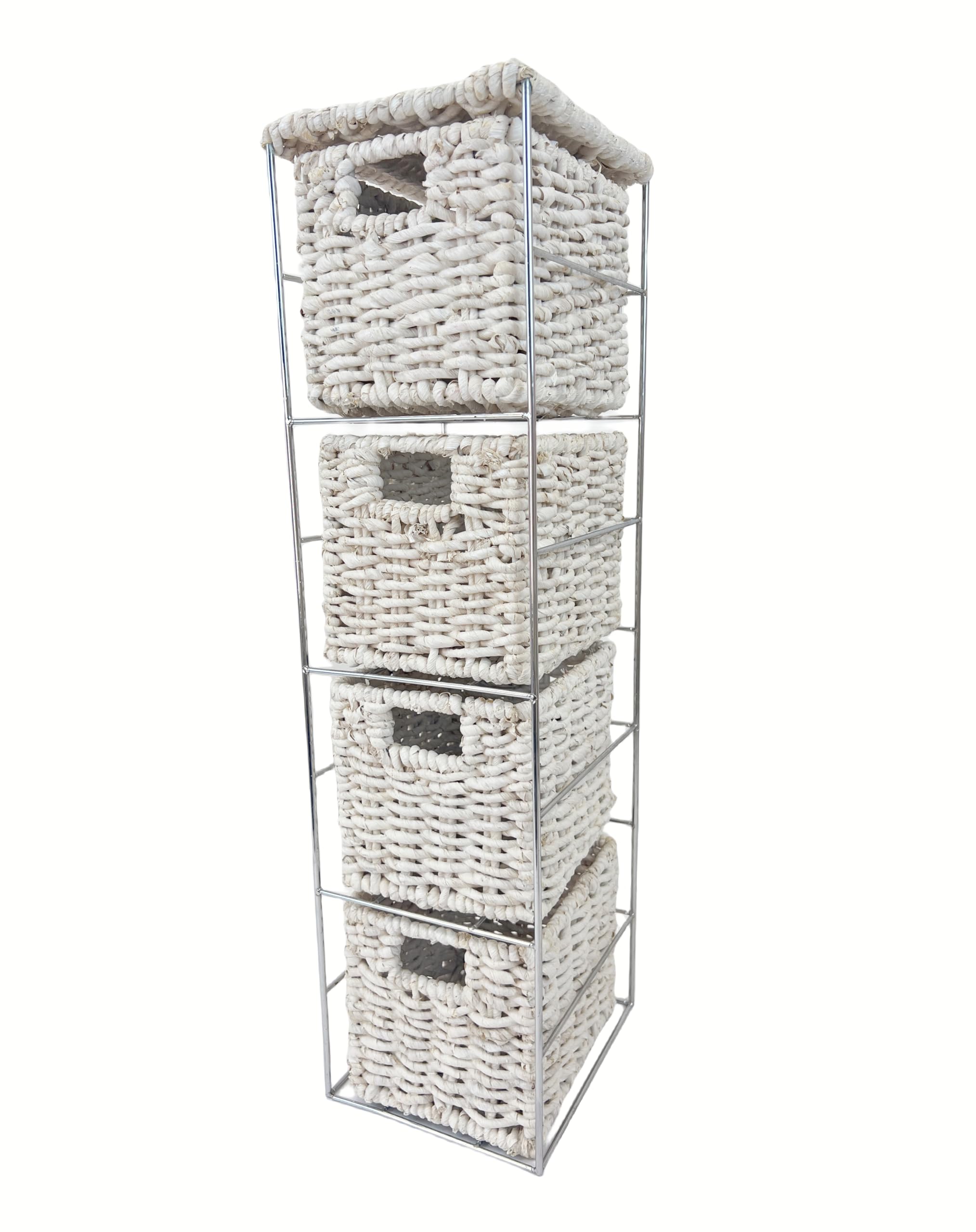 simpa Multipurpose Corn Rope 4 Drawer Tower Storage Unit