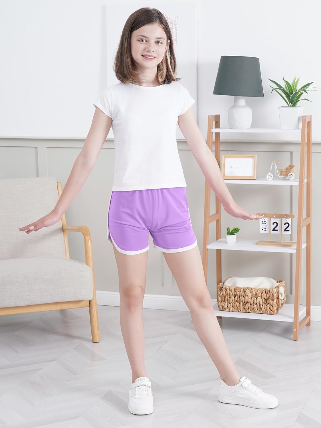 5 Packs Girls Soccer Shorts Toddler Athletic Running Dolphin Active Gym Workout Kids Quick Dry Shorts for Girls - Image 3