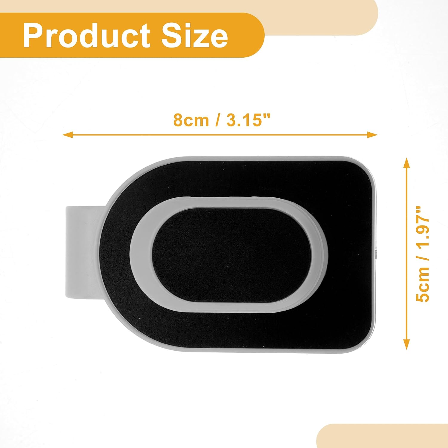 Car Sunglasses Clip Universal Sun Visor Eyeglasses Holder Clip ABS,Aluminium Alloy,Sponge Black,White 8x5cm 1 Pcs