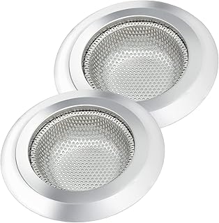 YouOKLight Kitchen Sink Strainer, Sink strainers for Kitchen Sink, Stainless Kitchen Sink Drain Strainer, Large Wide Rim 4.4" Diameter for Home, Kitchen, Bathroom and Other Drains. Pack of 2