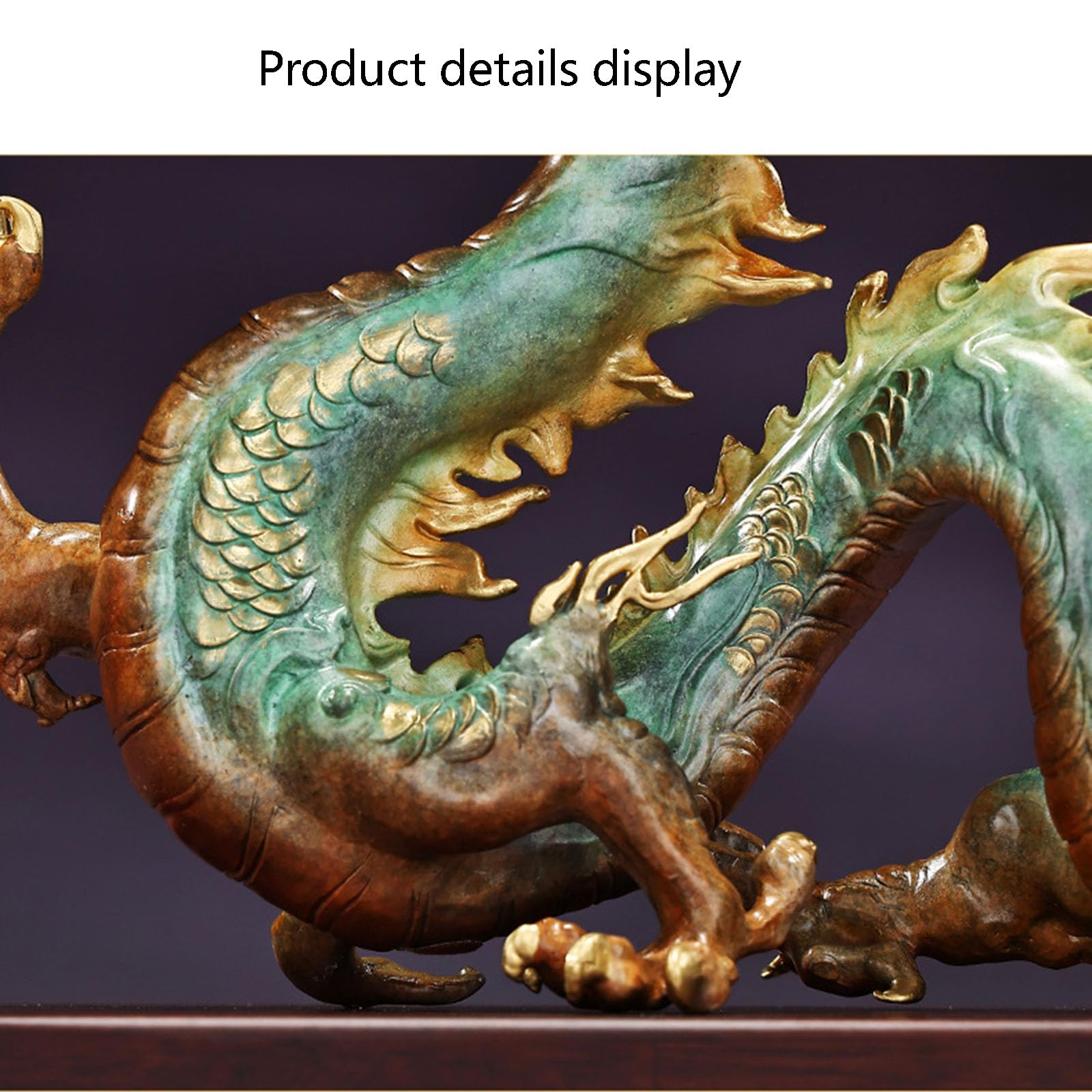 Figurine Dragon Chinois Articulé En Métal - Décoration Bureau Ou Table - 24,5 Cm - Argenté