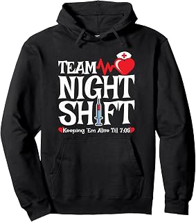 Nurse Sweatshirt, Black, S (Unisex-Adults, Unisex Clothing, Night Shift Workers)