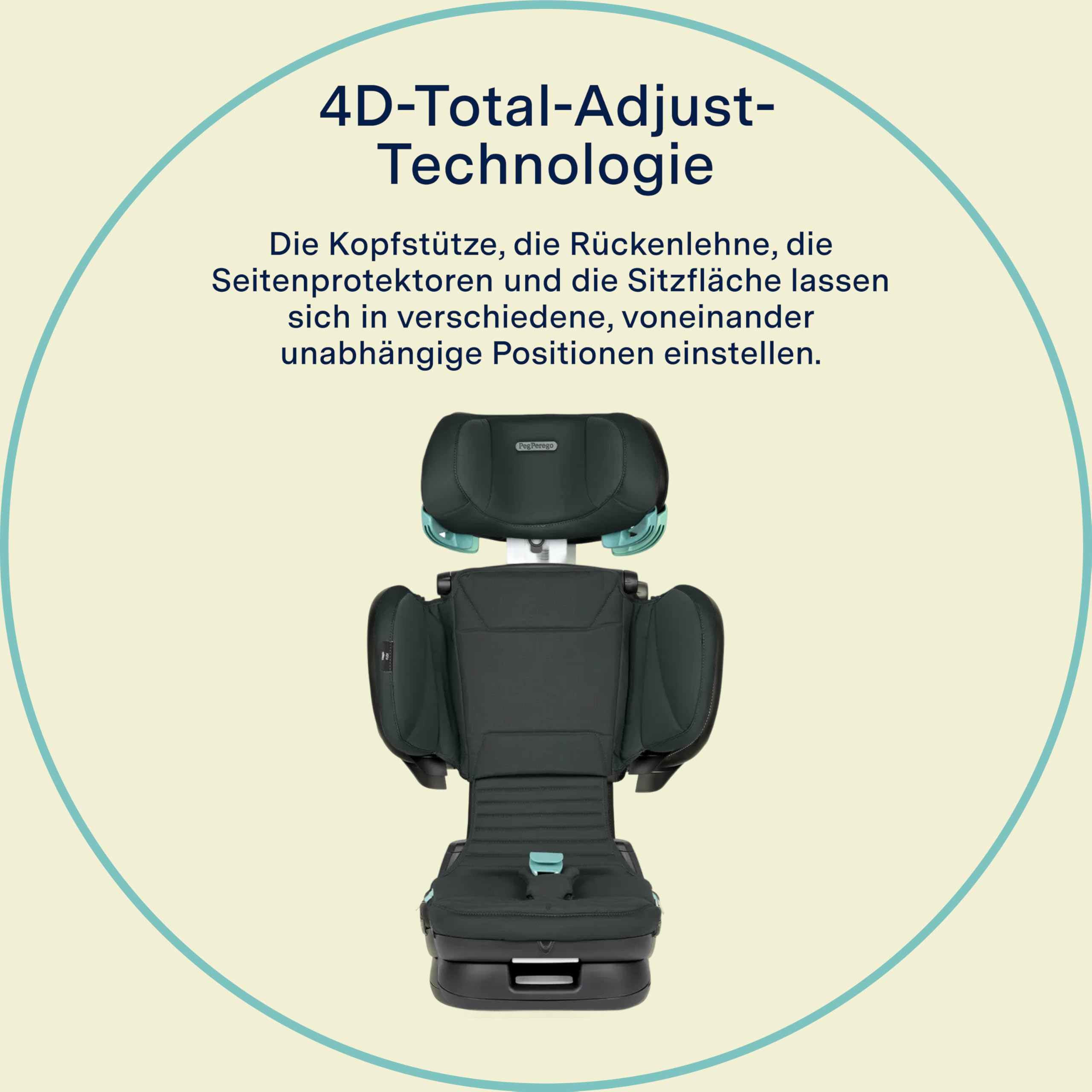 PEG Viaggio Flex Autositz ISOFIX mit fortschrittlicher Technologie, verstellbar, klappbar, verstärkte Rückenlehne, für Kinder von 100 bis 150 cm (3-12 Jahre), 15-36 kg, Metal