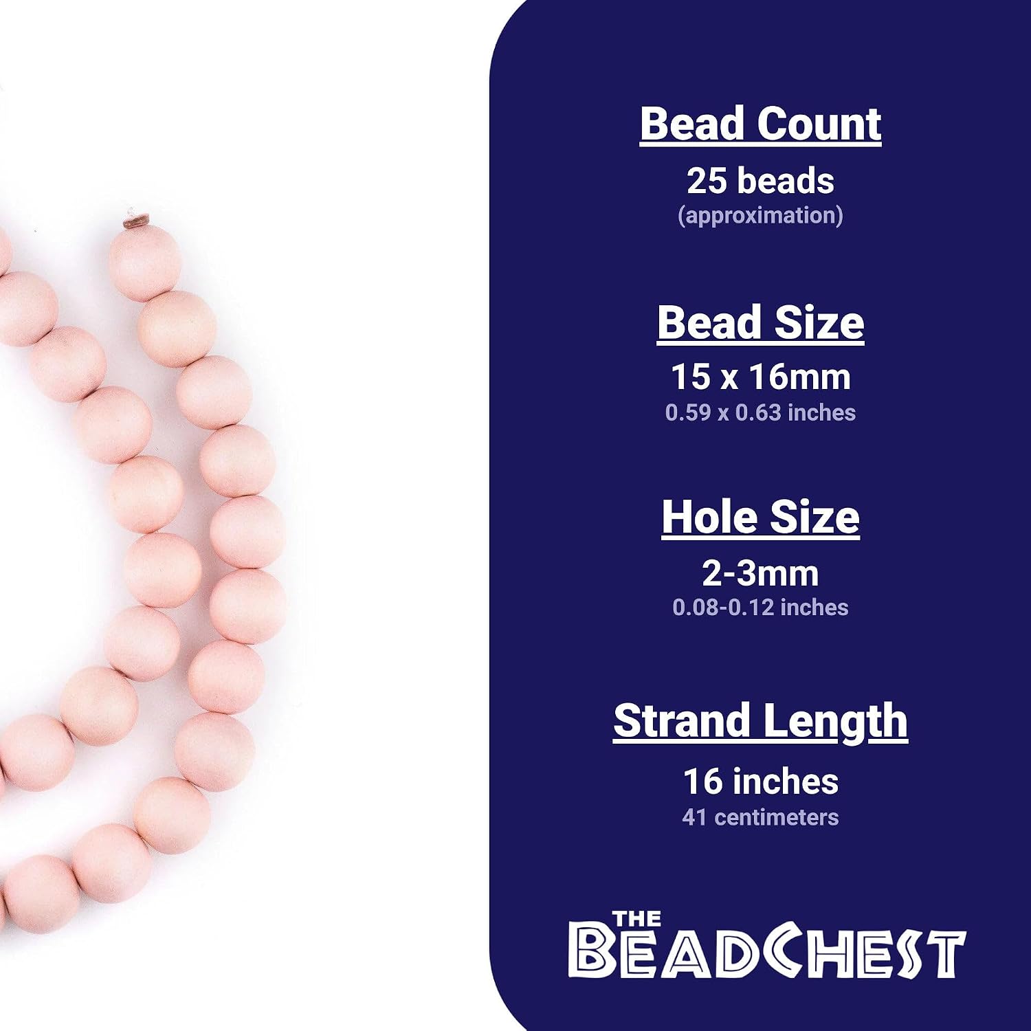 The Bead Chest Natural 16mm Wooden Beads in Pink for Jewelry Making – Round Loose Wood Spacer Beads I Approximately 25 Beads