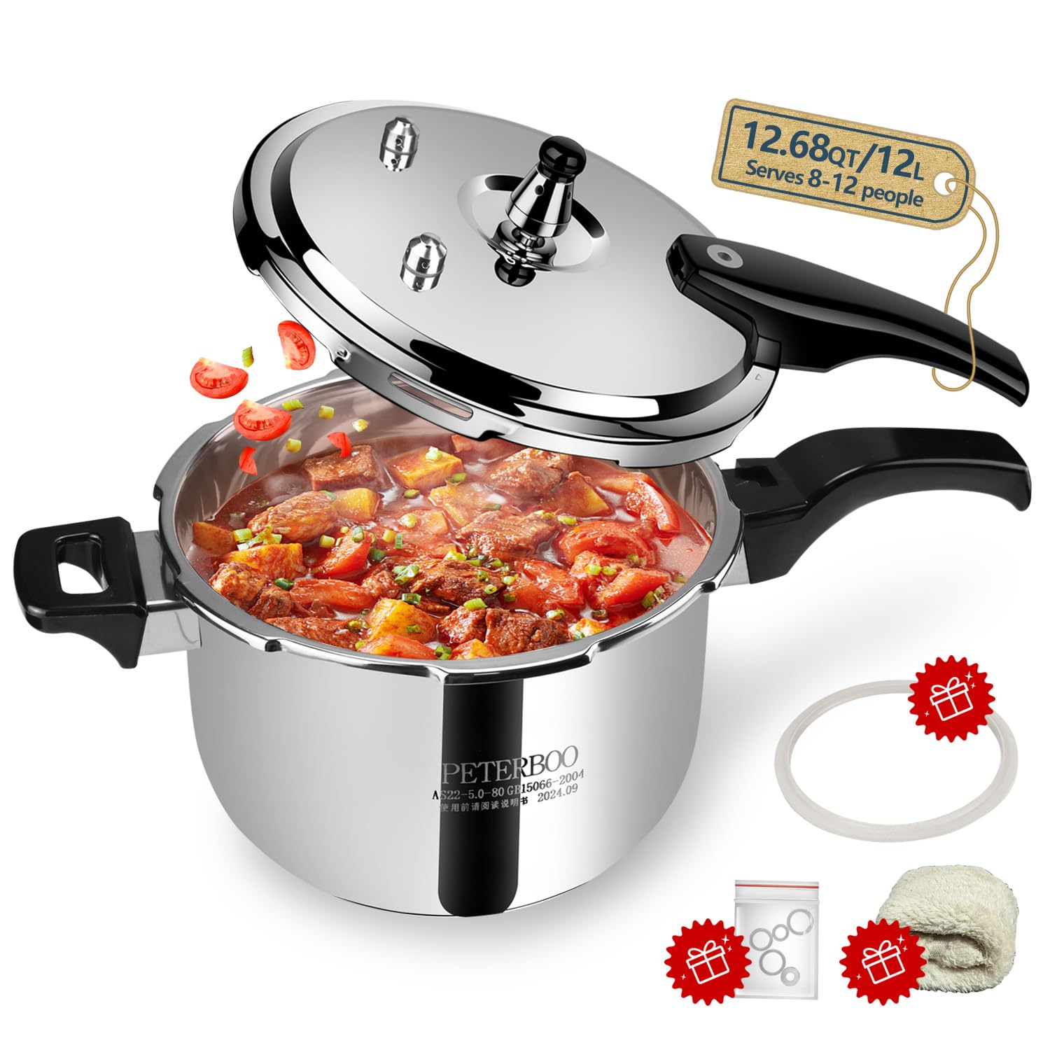 Hestroney Premium 12 Quart Pressure Cooker