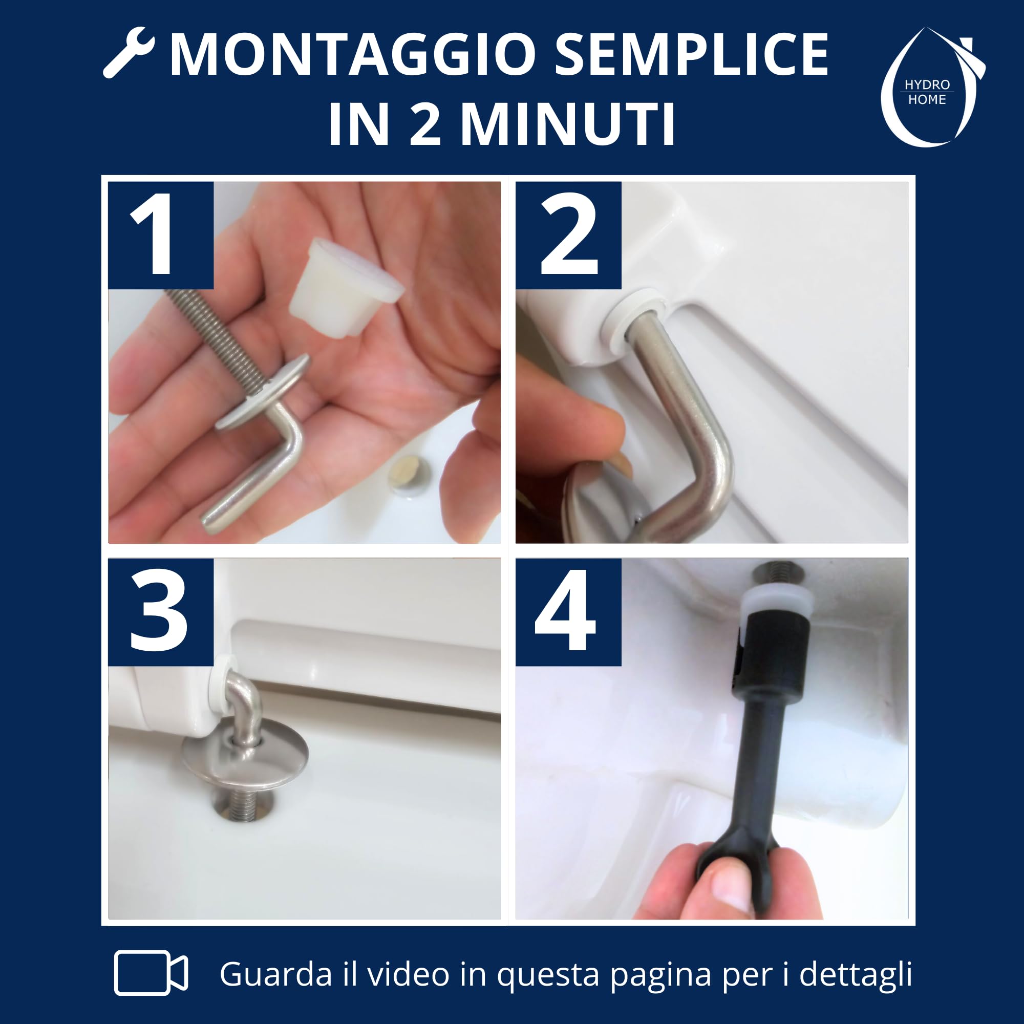 HYDRO HOME Copriwater Compatibile con Dolomite Gemma 2, Tavoletta WC Termoindurente Antibatterica,Sedile WC robusto, Cerniere Fisse in Acciaio Inox, Montaggio rapido,Imballaggio AntiUrto, Bianco