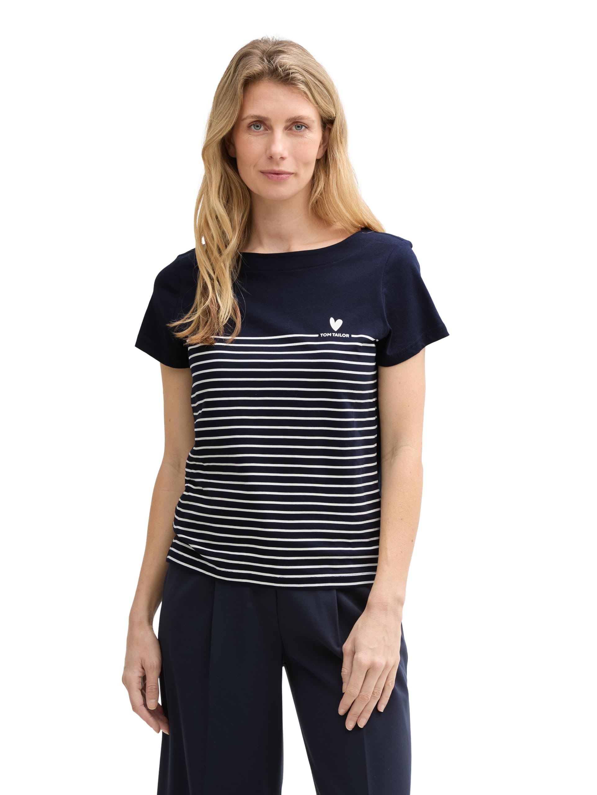 Tom Tailor Damen T-Shirt mit Streifenmuster