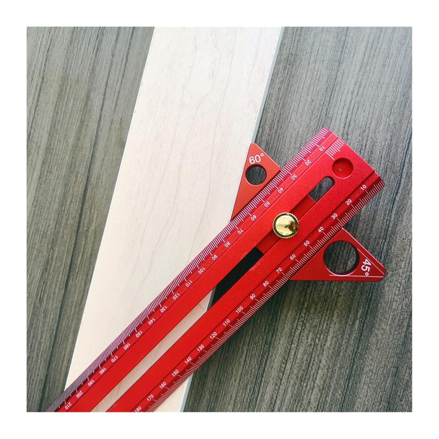 Measurement Tools Multifunctional TX 300-500mm Aluminum Alloy Ruler Woodworking Angle Scriber Line Drawing Marking Wood Workshop Measuring Tools Portable (Color : Rojo)