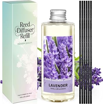 Reed Diffuser Oil Refill, Lavender Diffuser Oil 6.76 Fl Oz | Natural Scented Essential Oil Refill Long Lasting Summer Home Fragrance for Room Spa Aromatherapy Bathroom Home Decor