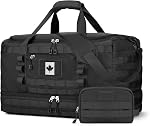 ETRONIK Travel Bag for Men, Tactical Duffle Bags & Weekender Bag for Travel with Toiletry Bag and Shoe Compartment, Carry on Gym Overnight Bag with Wet Pocket for Workout Football Sport, Dark Black