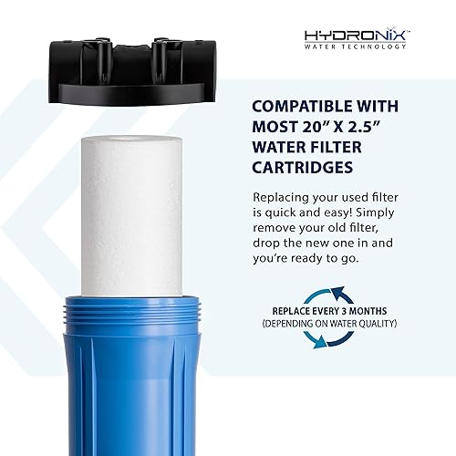 Miniatura 7 de Hydronix SDC-25-2005 Cartucho de filtro de agua para sedimentos 2.5" x 20" - 5 micras - Toda la casa, sistemas de ósmosis inversa o uso comercial