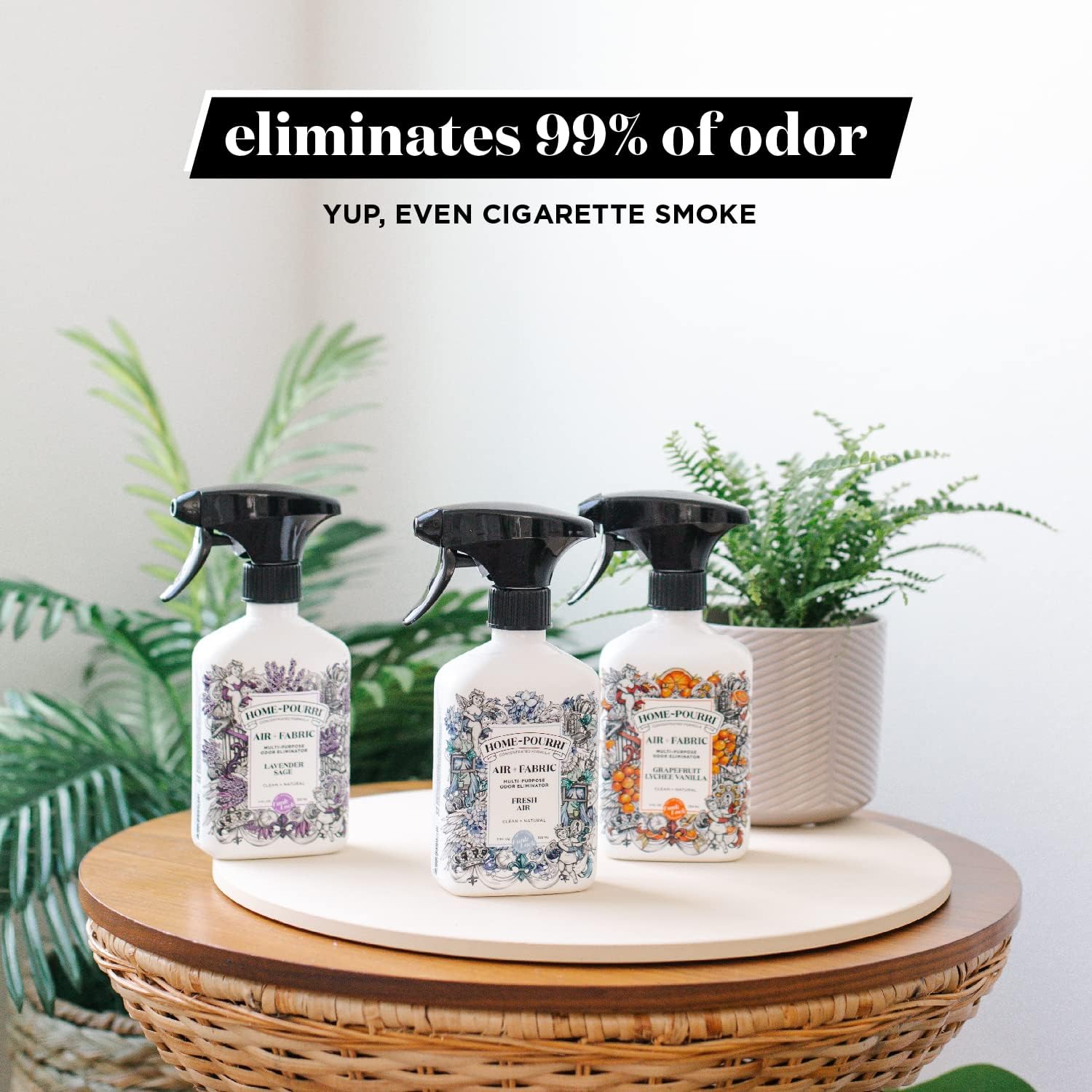 Home~Pourri Air + Fabric Multi-Purpose Odor Eliminator, Lavender + Sage Scent, 11 Fl Oz : Home & Kitchen