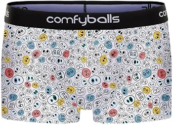 Comfyballs Mens Cotton Regular Boxer - Smiley White