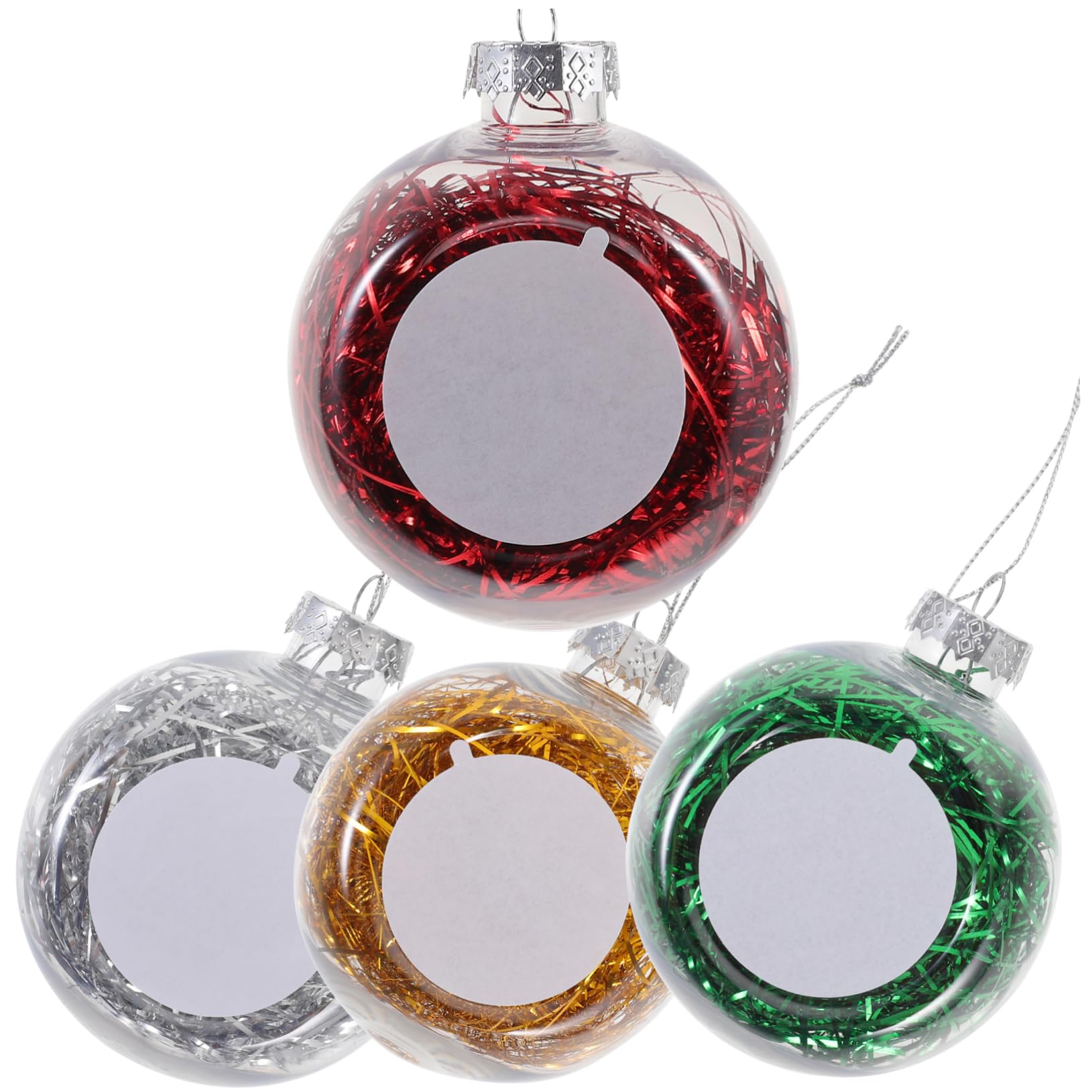 TOPBATHY 16 Piezas Bolas de Navidad para Sublimación Espacios en DIY Bolas de Navidad Colgante de Bolas para Manualidades Bolas navideñas Personalizadas Christmas Tree el plastico