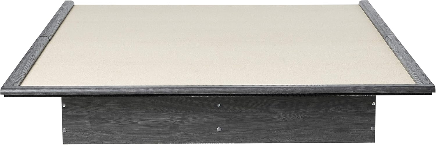 South Shore Step One Queen Platform Bed (60''), Gray Oak, 60",