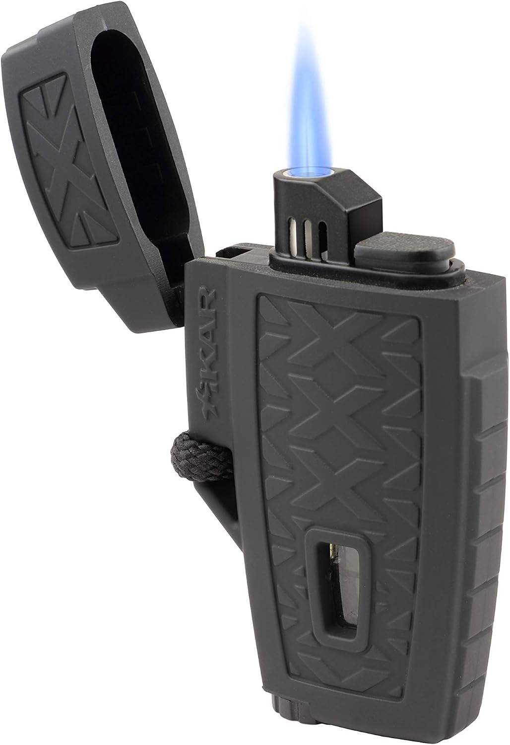 Xikar Stratosphere II High Altitude Lighter, Single Jet Flame, Windproof, Ergonomic Design, Durable and Dependable, Black