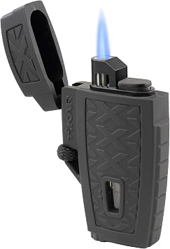 Xikar Stratosphere II High Altitude Lighter, Single Jet Flame, Windproof, Ergonomic Design, Durable and Dependable, Black