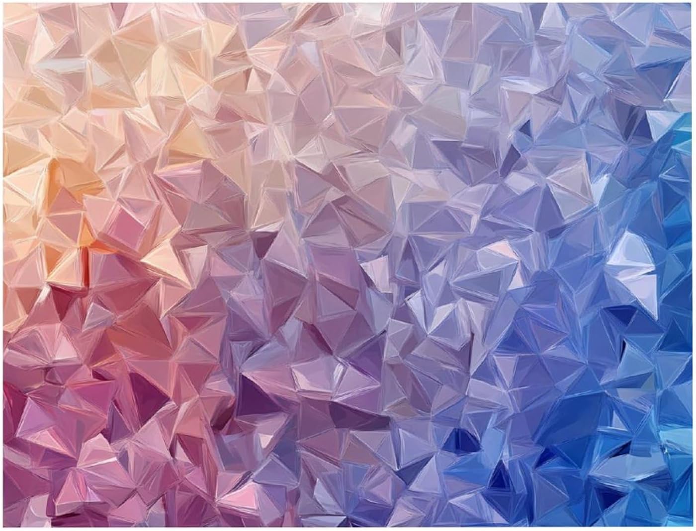 Gradient Colorful Geometric Shape Printed Diamond 5D Painting Kits DIY Full Drill Crafts for Home Wall Decor 16x20 Inch White Wood 50 * 40cm