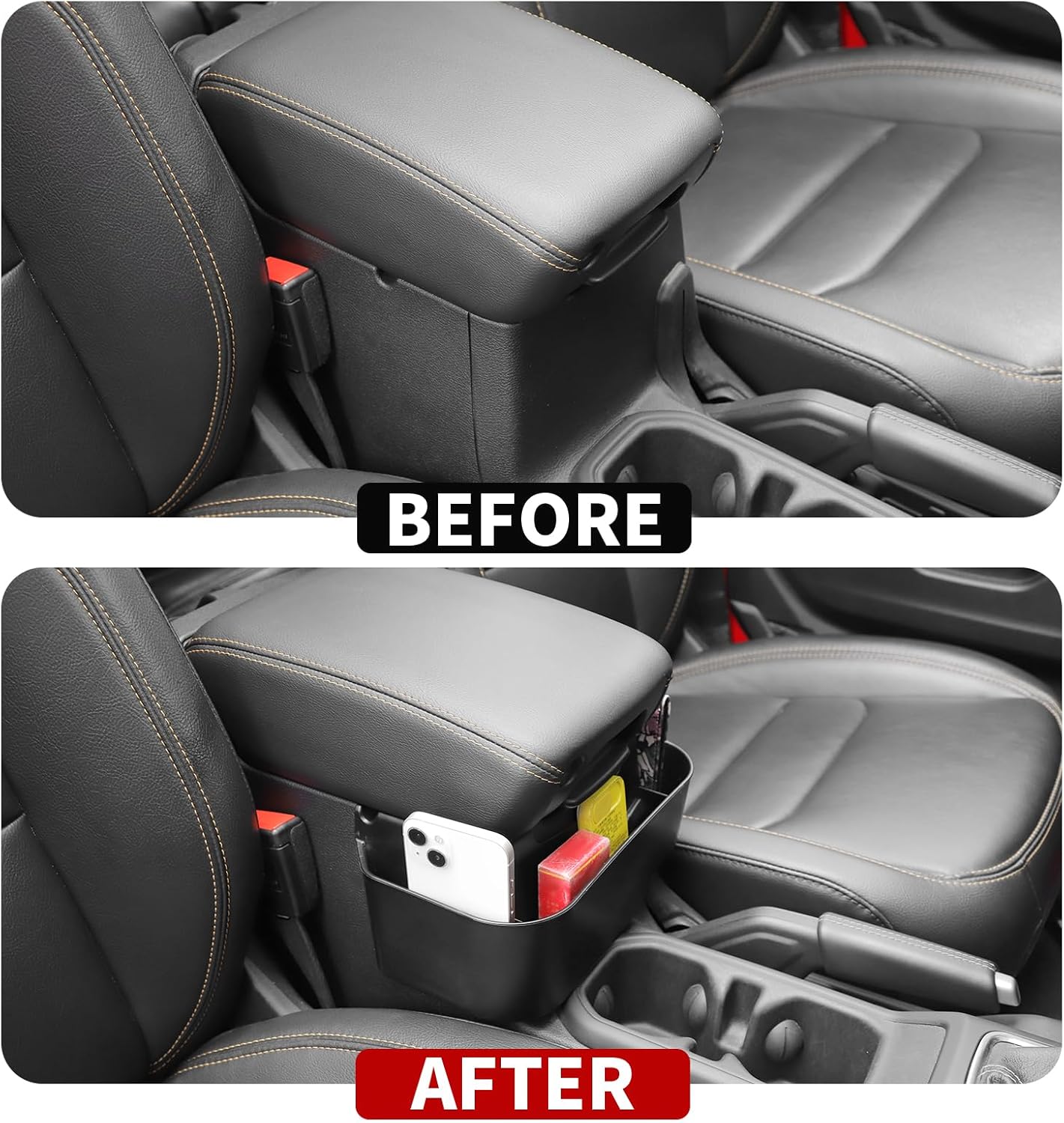 JeCar Storage Tray Center Console Storage Box Pocket Organizer Interior Accessory Compatible with Jeep Wrangler JL JLU 2018-2024 & Gladiator 2020-2024