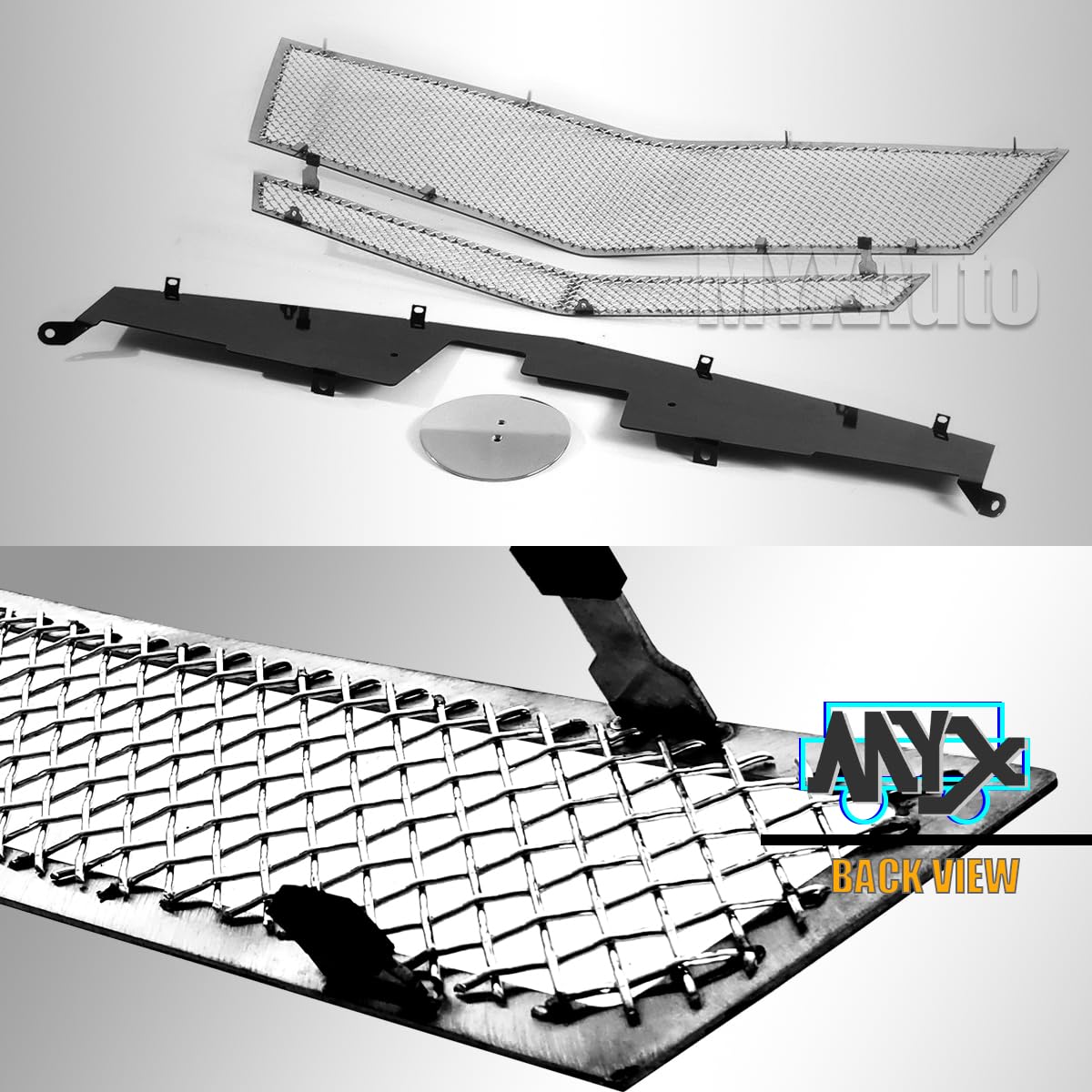 Black Billet Grille Insert Combo For 2008-2010 Cadillac CTS – Upper & Lower Bumper Grill Set