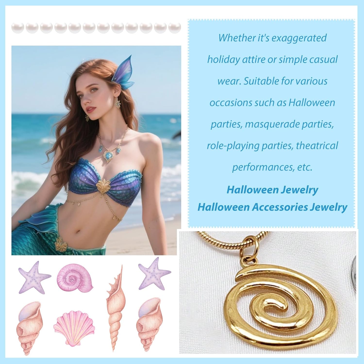 Spiral Necklace for Women Dainty Gold Necklaces Charm Necklace Beach Costume Accessories Statement Necklaces for Women - Image 4