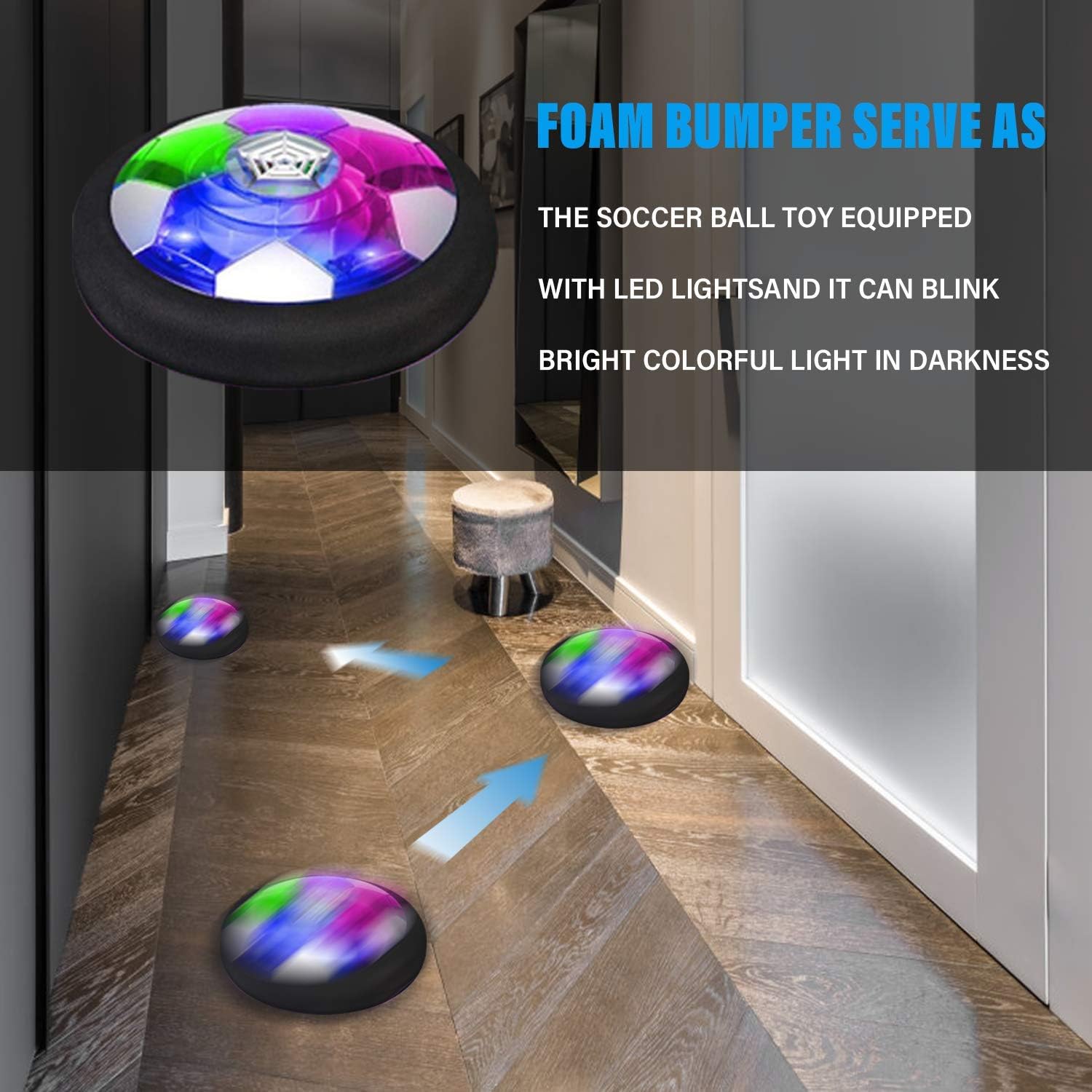 AnrayDiroct Rechargeable Kids Toys Hover Soccer Ball with Colorful LED Lights, Indoor Football Game for Toddlers, Children, Best Gifts for 4-16 Years Old Boys Girls (Hover Ball) : Toys & Games