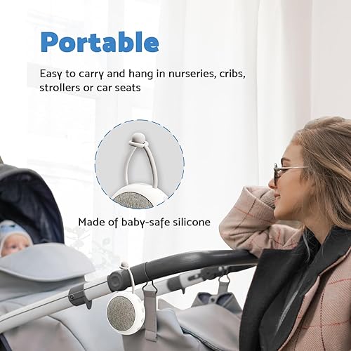 Miniatura 8 de Luz nocturna con pilas, mini lámpara inalámbrica, máquina de sonido de ruido blanco portátil, máquina de sonido de viaje, batería de 1800 mAh