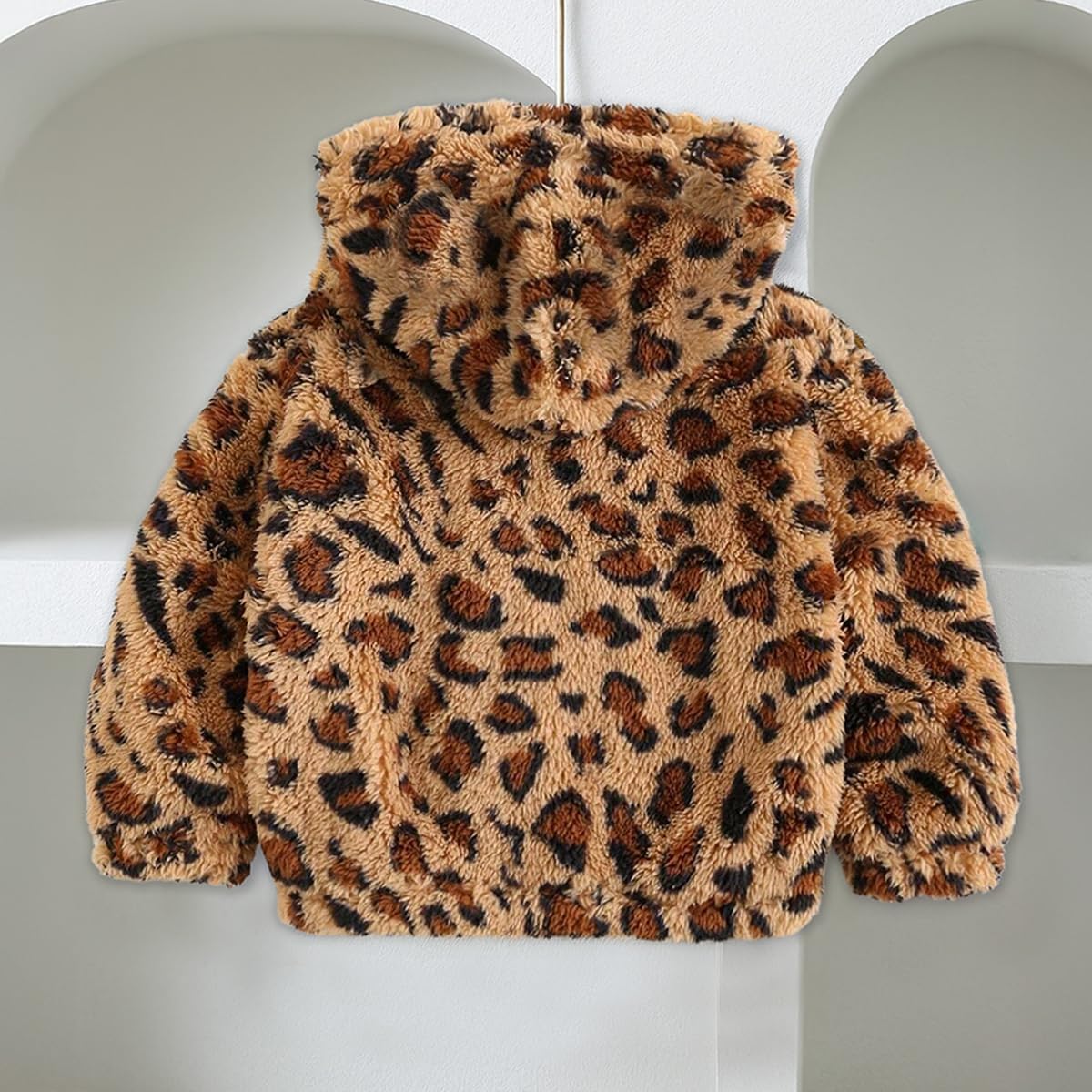 Girls' Toddler Girls' Leopard Print Fuzzy Zip - Up Hooded Jacket 4-8 Years