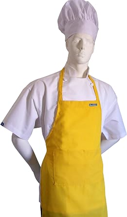 CHEFSKIN Adult Apron Yellow, Ultra Lightweight Cool & Fresh, Bright Color, Pocket