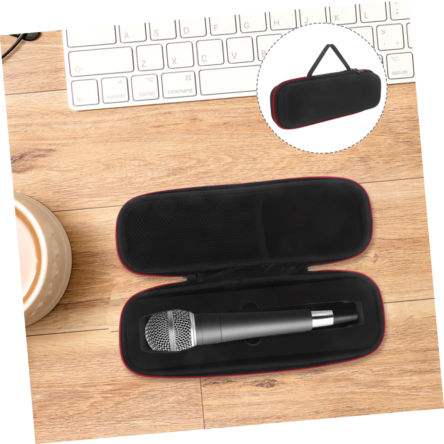 Sac de rangement pour microphone sans fil - Portable - Avec protection contre les chocs - Pour support de microphone et accessoires - 31 x 10 x 6 cm - Pour scène et voyage