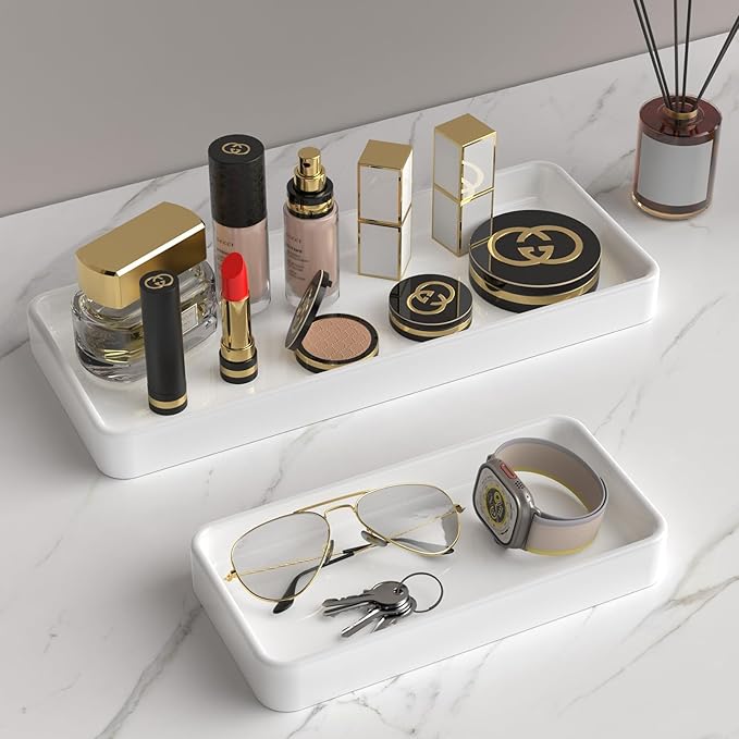 Bandeja Organizadora de Baño Gurygo 7.9" Blanco - Porcelana miniatura 8