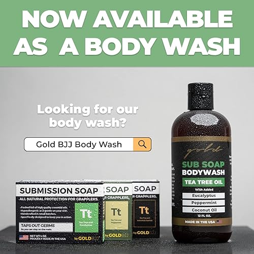 Miniatura 5 de Jabón de aceite de árbol de té de alta calidad, hecho en Estados Unidos, para BJJ, Jiu Jitsu, lucha libre y grappling (paquete de 2 barras de jabón