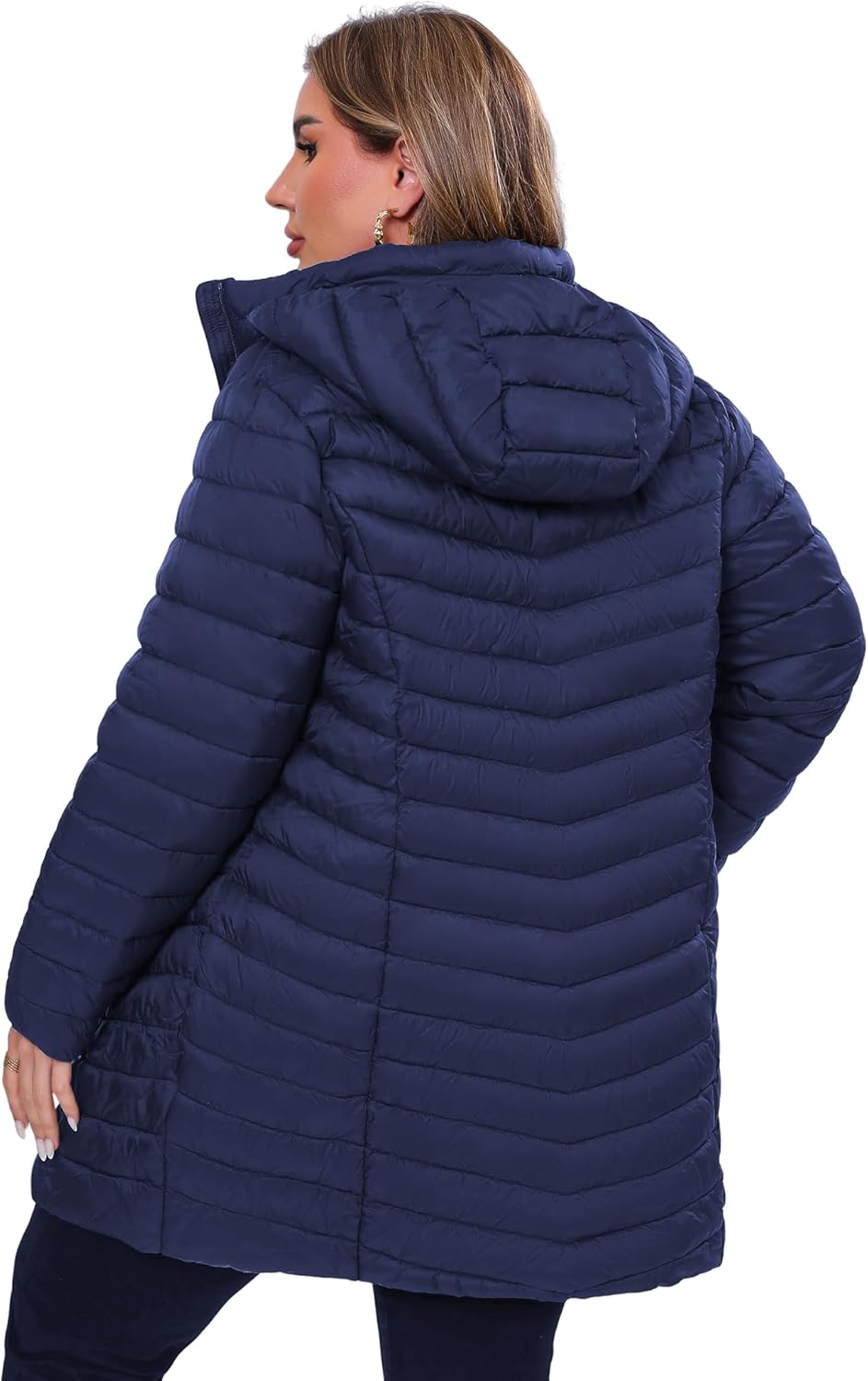 ANOTHER CHOICE Plus Size Puffer Jacket for women, Packable Hooded Lightweight Travel Puffy Jacket (1X-6X) - Image 3