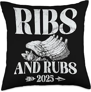 Ribs 25 BBQ 2025 Throw Pillow