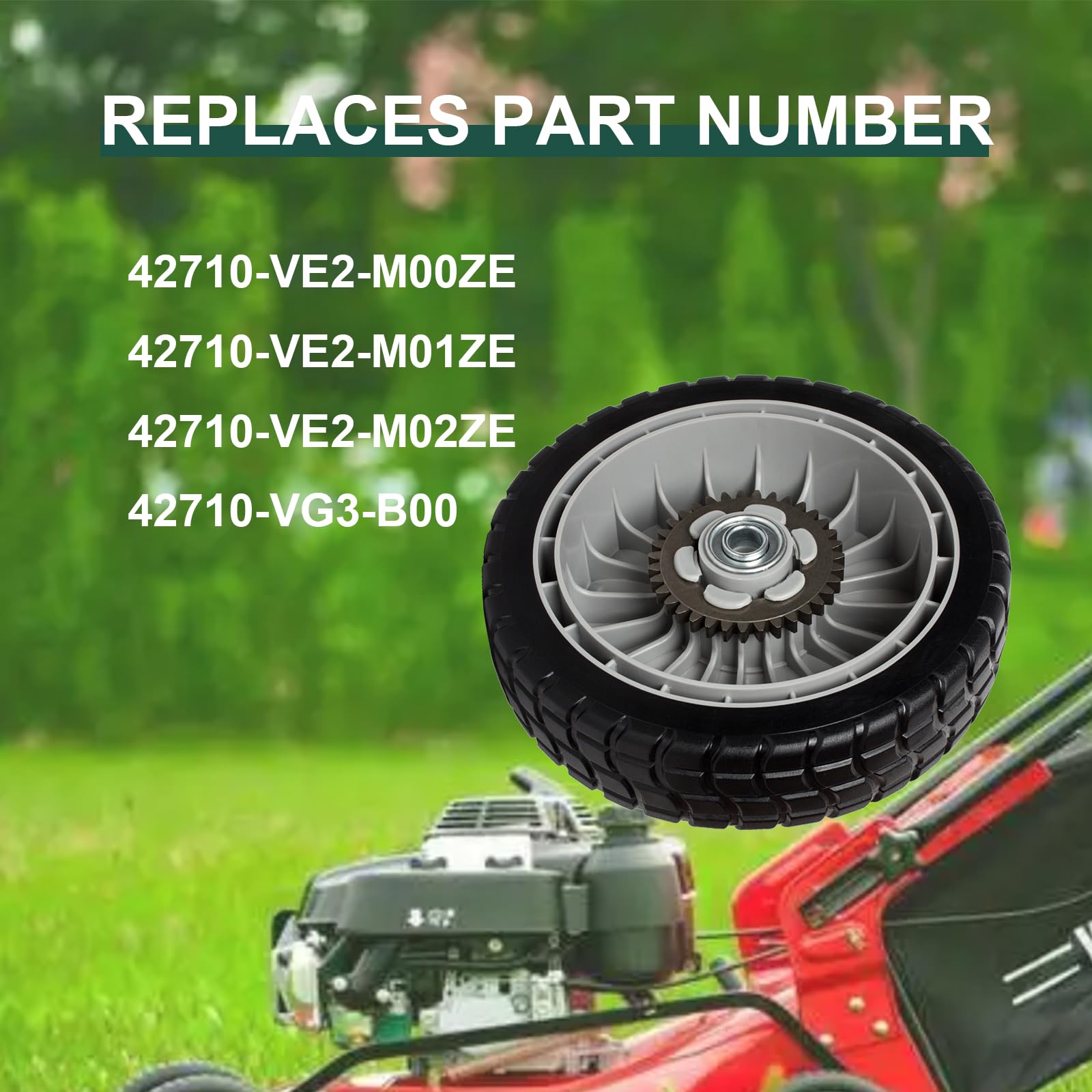 42710-VE2-M02ZE Ruedas traseras para cortacésped, paquete de 2