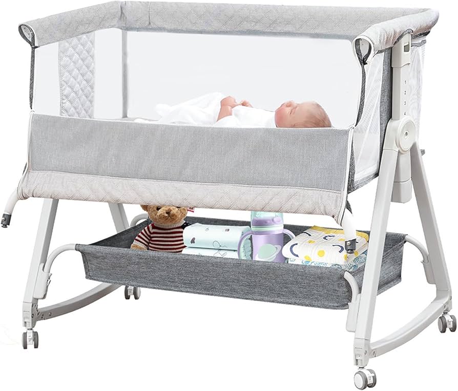 ベビーベッド NADLE 添い寝ベッド 高さ6段階調節可 SGS認証済 Amazon.co.jp: ベビーベッド 添い寝ベッド グレー 乳児用ベッド