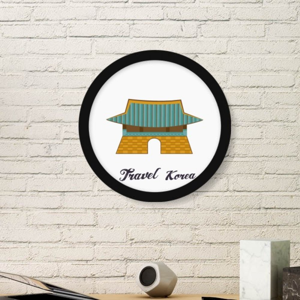 Peinture Gwanghwamun Corée du Sud cadre noir rond DIYthinker