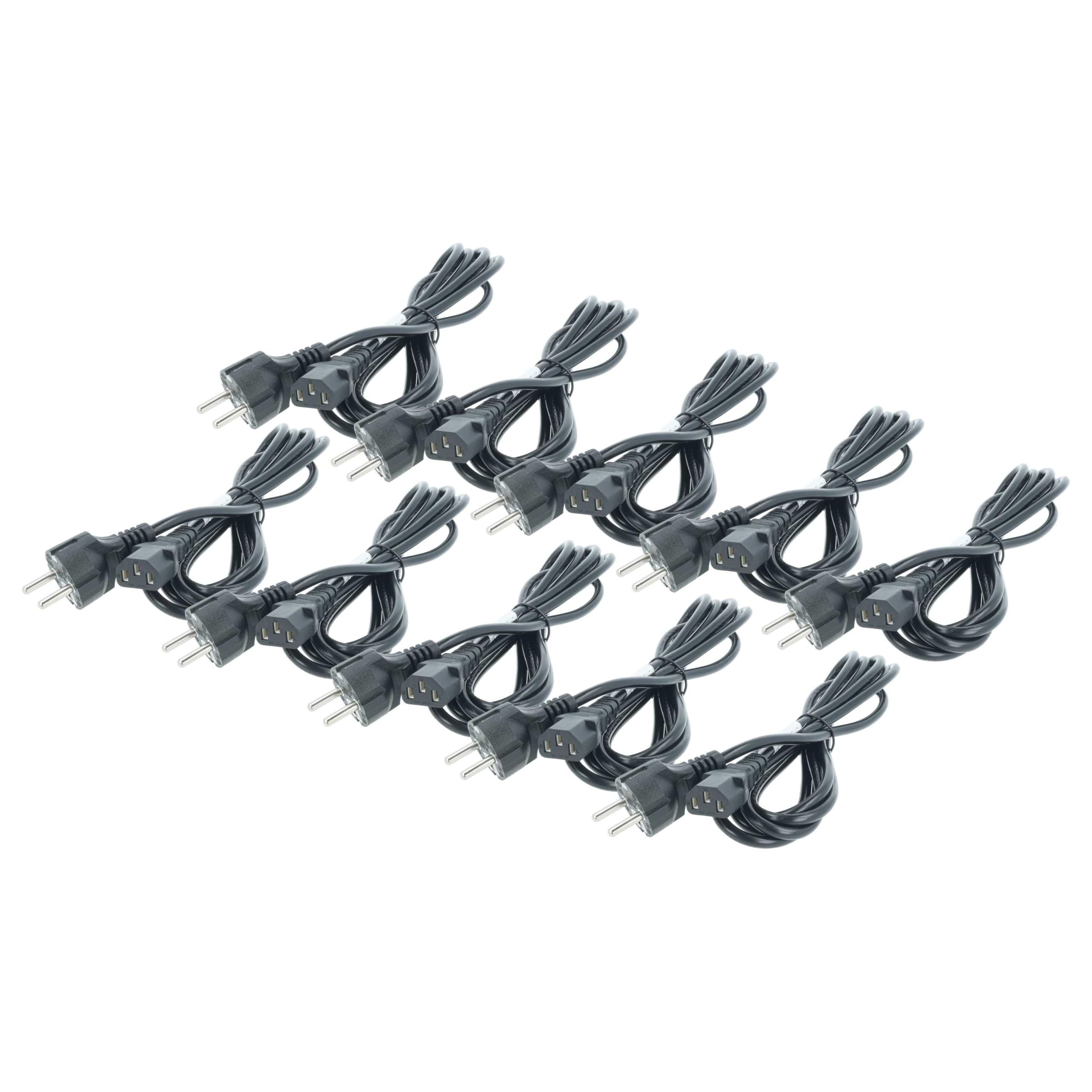 vhbw 10x cavo di alimentazione con spina schuko e connettore C13, da 3 metri compatibile con PC monitor computer stampante ecc.
