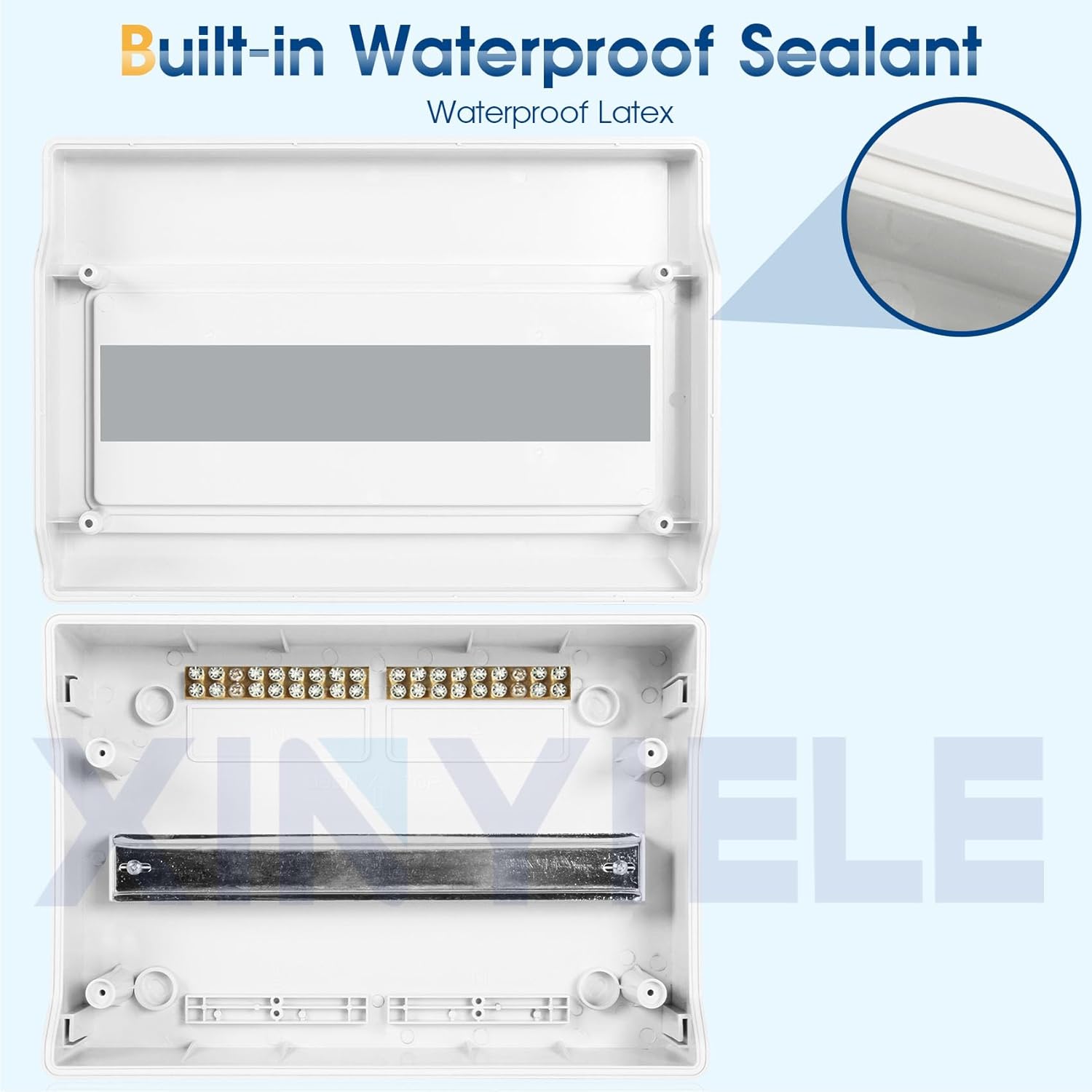 Outdoor Circuit Breaker Box,Power Distribution Box,Circuit Breaker Panels,Sub Panel Breaker Box, Electrical Panel Box with Clear Cover, Bus Bars and DIN Rail for Indoor and Outdoor(SH-18WAY)