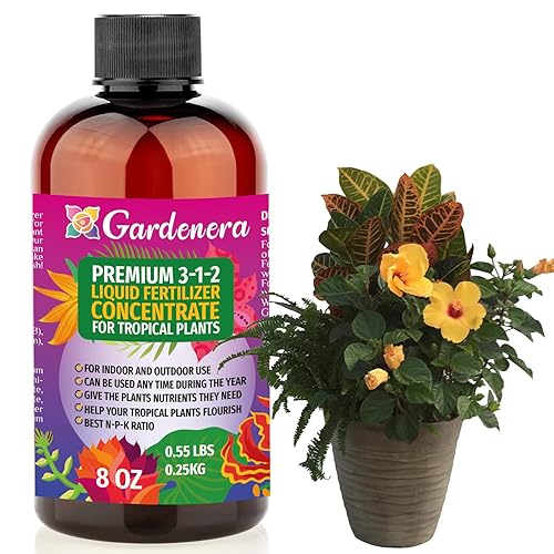 Gardenera - Fertilizante líquido prémium para plantas tropicales, concentrado 3-1-2 para plantas y flores de interior, alimento orgánico para