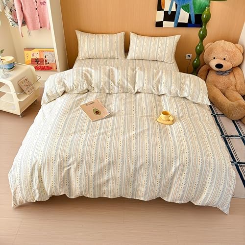 Miniatura 8 de Juego de funda de edredón de tablero de ajedrez 100% algodón, tamaño individual, moderno, geométrico, abstracto, simple, azul, crema, blanco, 1