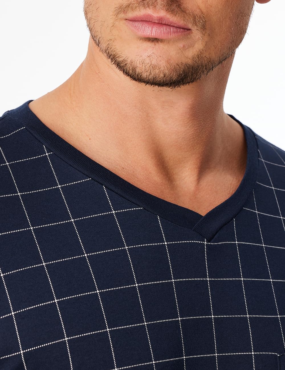 Schiesser Herren Schlafanzug lang mit Knöpfen wärmere Baumwolle - Fein Interlock