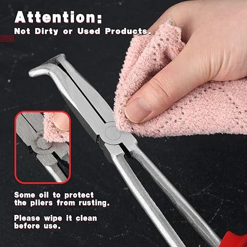 Miniatura 7 de Alicates de agarre de manguera de largo alcance de 11 pulgadas con mordazas dentadas para espacios difíciles de alcanzar