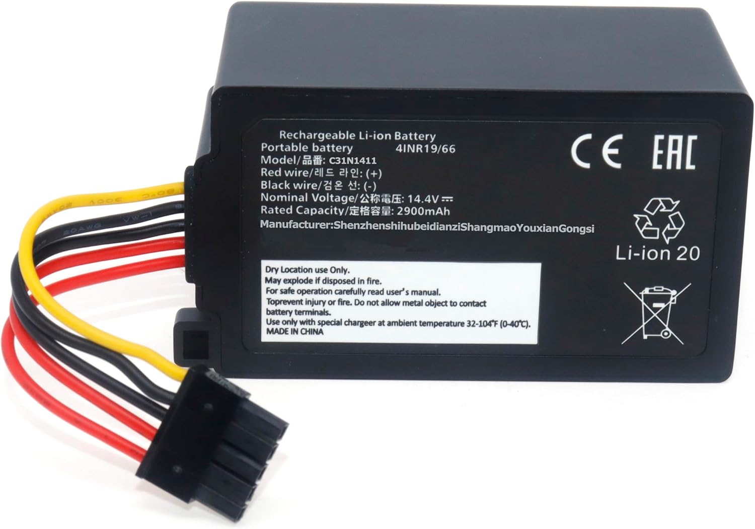14.4V 2900mAh FHC20 Robot Vacuum Cleaner Battery Compatible with eufy Omni C20 & Auto-Empty C10 Robot Vacuum Cleaner