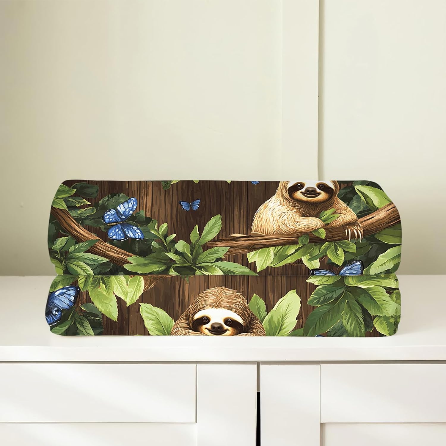 Sloth Blanket, Animal Throw Blanket, Sloth Gifts, Cute Sloths Blankets, Sloths Stuff Fleece Flannel Plush for Women Men Boys Girls Lovers Adults Soft Bedding for Sofa Bed Office Home Decor 40"X50" - Image 7