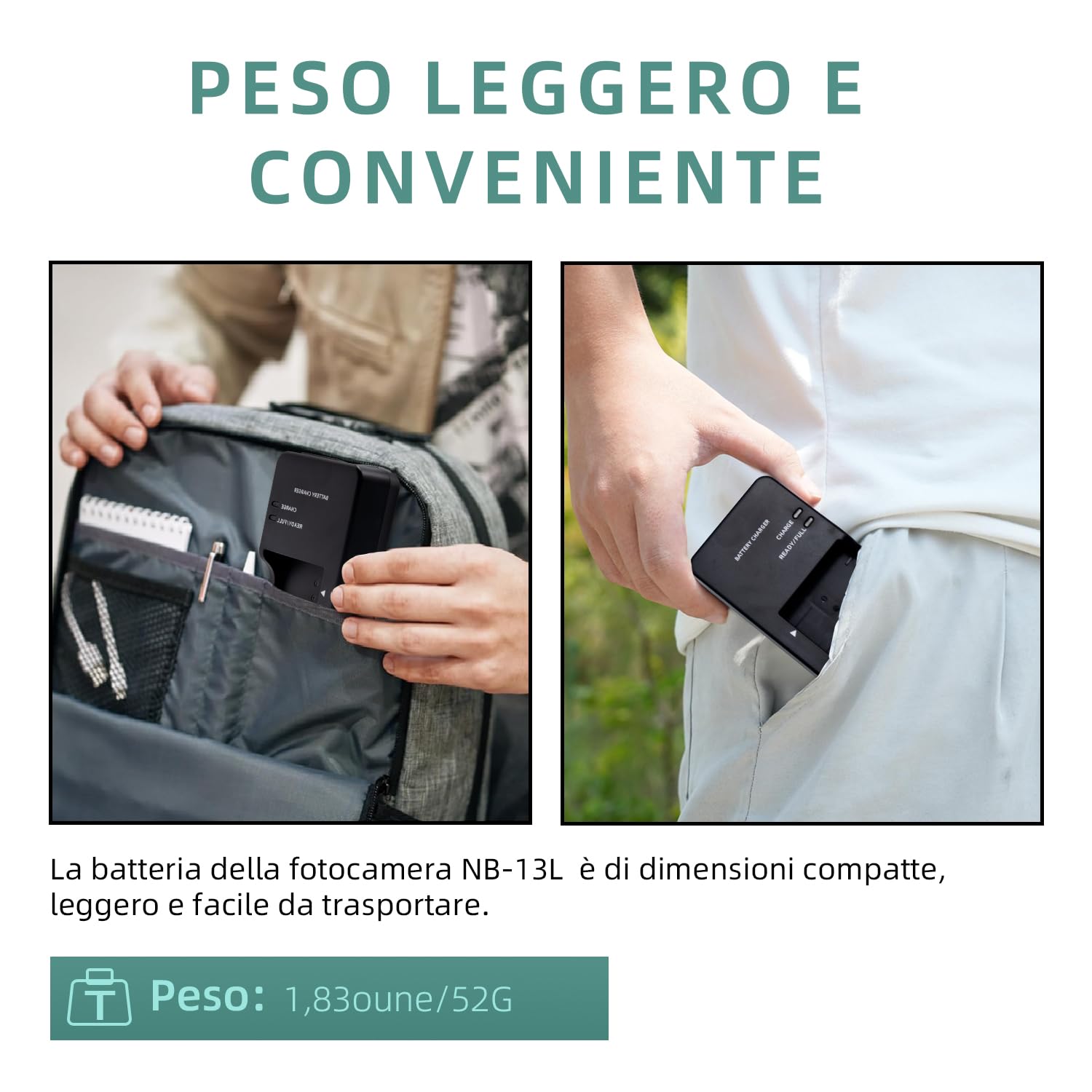 NB-13L CB-2LH Caricabatteria compatibile con Canon PowerShot G1X, G1 X Mark III, G5X, G5X Mark II, G7X, G7X Mark II, G7X Mark III, G9X, G9X Mark II, SX620, SX720, SX730, SX740