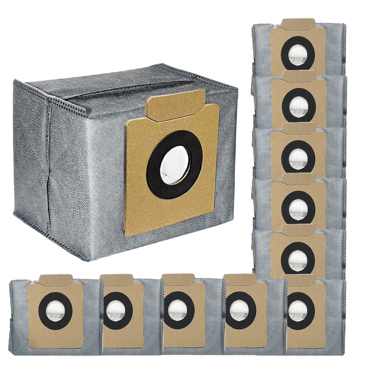 10Pcs Dust Bags Replacement Compatible with Clean X10 Pro/ X8/ X8 Pro Auto-Empty Station, Robot Vacuum Dust Bags Accessories Replacement Parts