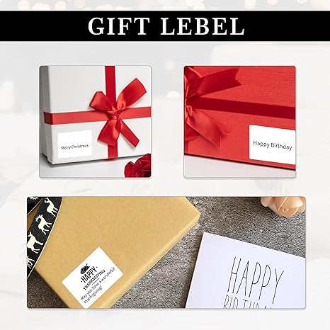 GLUN 200 Labels Sticker Non-Tearable White Vinyl Glossy Label, 25 X 50 Mm Size Printable Label Pack of 200 Stickers - Image 3