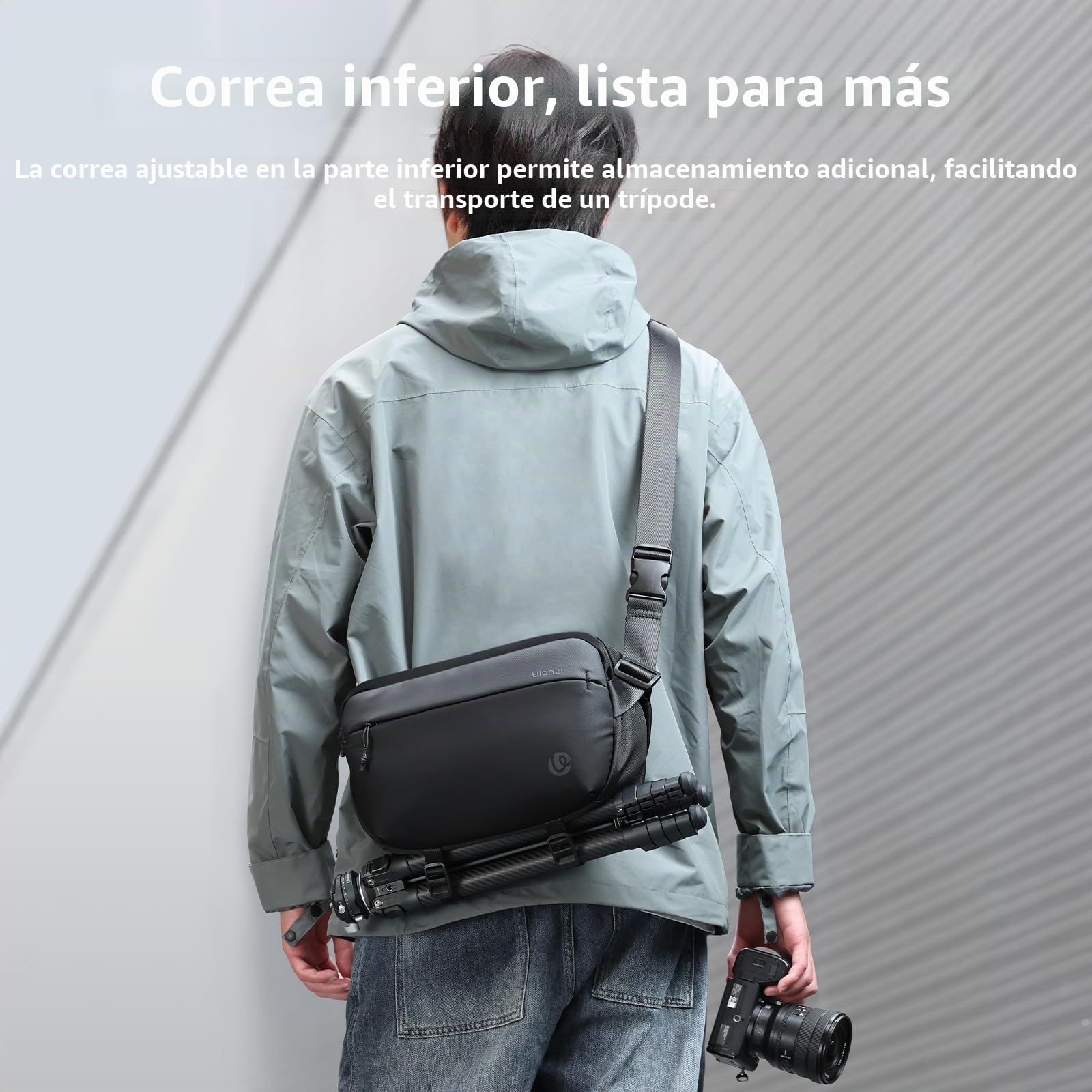 ULANZI Bolsa Funda Cámara Réflex 10L, Negro Bolsa Cámara Fotográfica, Bolsa Bandolera Cámara Impermeable Resistente, Mochila para Cámara Réflex Digital Compatible con SLR/DSLR